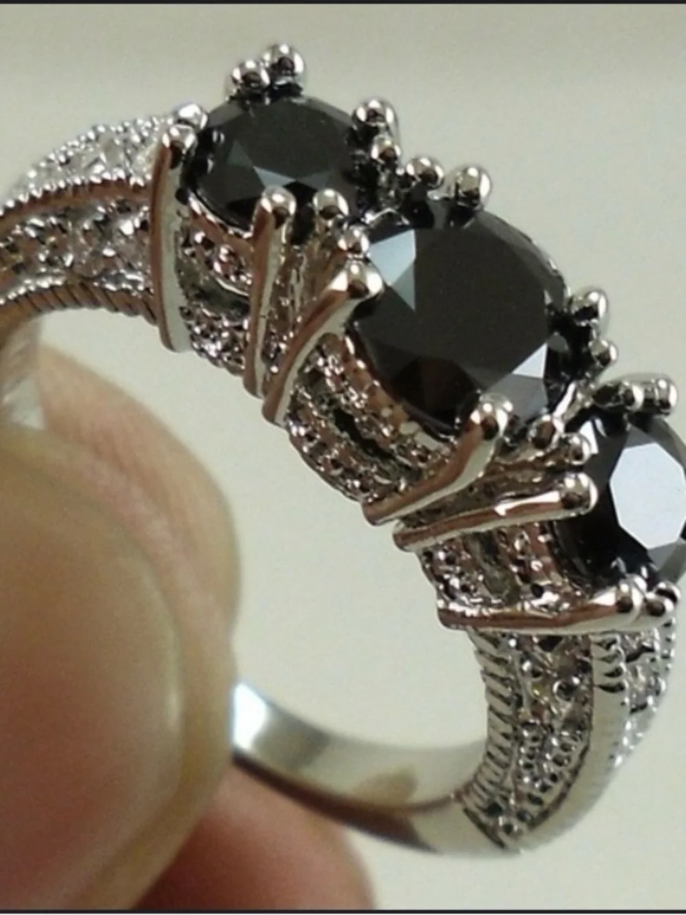Sterling Silver Black Onyx Ring Size 5